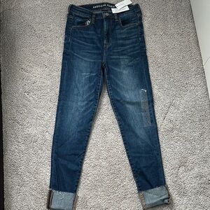 American Eagle Outfitters Blue Ankle Cropped Jeans